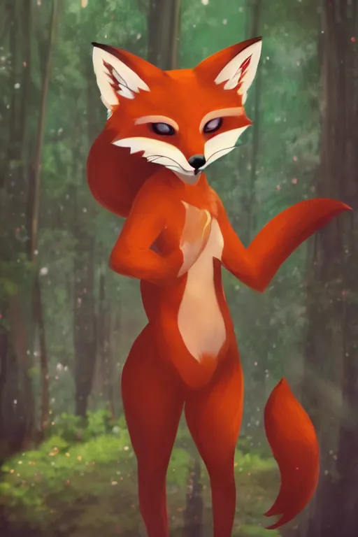 Prompt: a medevial anthropomorphic fox with a fluffy tail in the forest, trending on furaffinity, trending on artstation, furry art, digital art, by kawacy, anime art, warm light, bokeh, backlighting