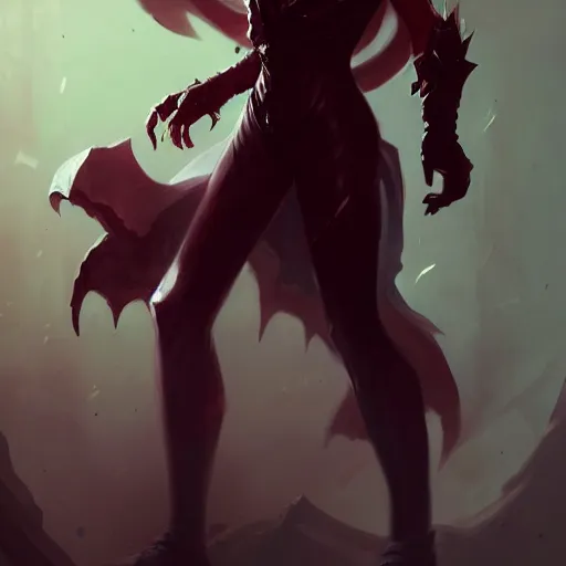 Prompt: a full body portrait vampire, greg rutkowski, trending on artstation, ambient lighting, league of legends wallpapers