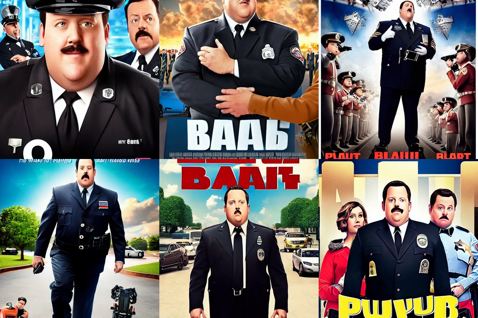 Prompt: paul blart 3 movie poster