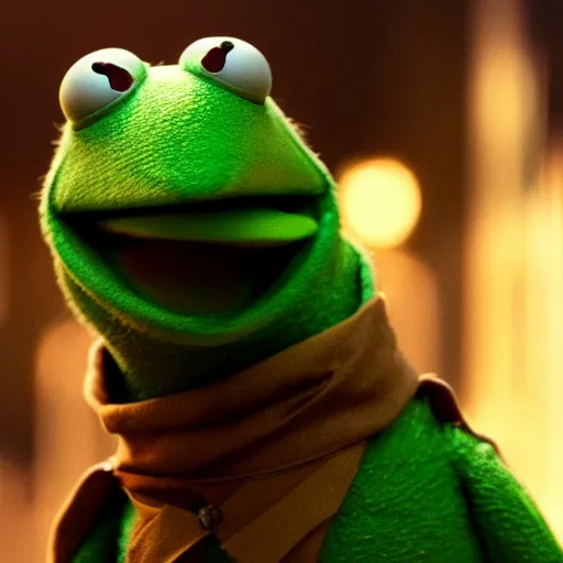 Prompt: Kermit the frog as John wick in John wick 4k hd movie still realistic render symmetric gritty trailer