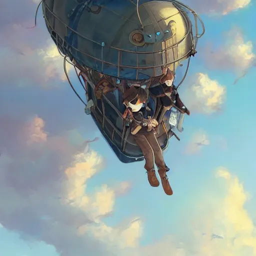 Image similar to a boy and a girl in a steam punk airship. By Makoto Shinkai, Stanley Artgerm Lau, WLOP, Rossdraws, James Jean, Andrei Riabovitchev, Marc Simonetti, krenz cushart, Sakimichan, trending on ArtStation, digital art.