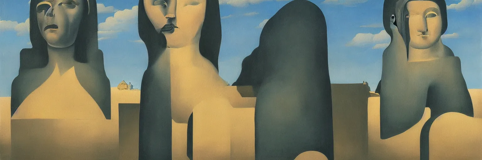 Prompt: sphinx painting magritte