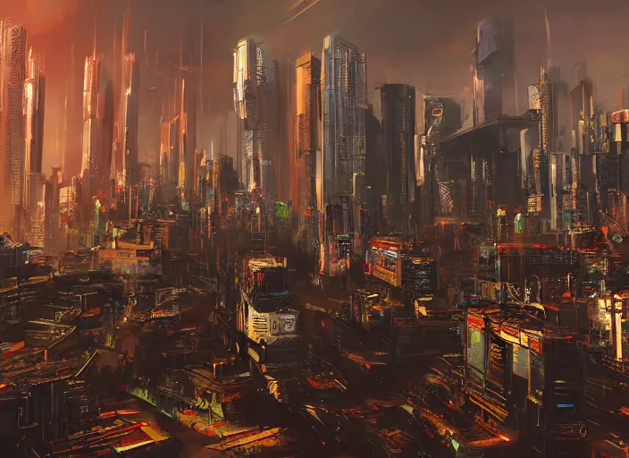 Prompt: cyberpunk manila cityscape by juvenal sanso, detailed, trending on artstation