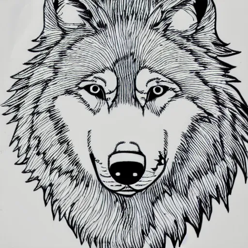 Image similar to outline drawing of wolf