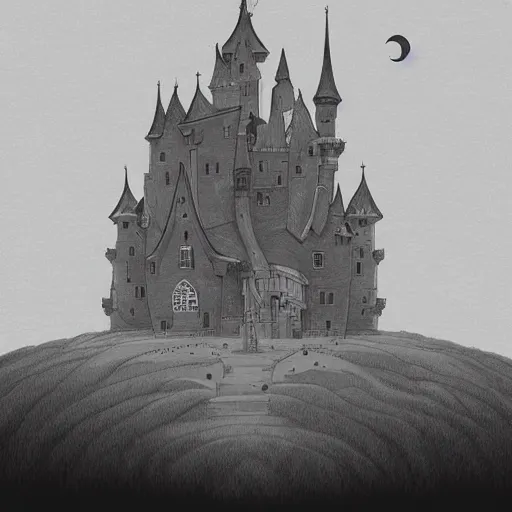 Image similar to A beautiful drawing of a castle in the clouds. instruction manual by Anton Fadeev, by John Kenn Mortensen graceful