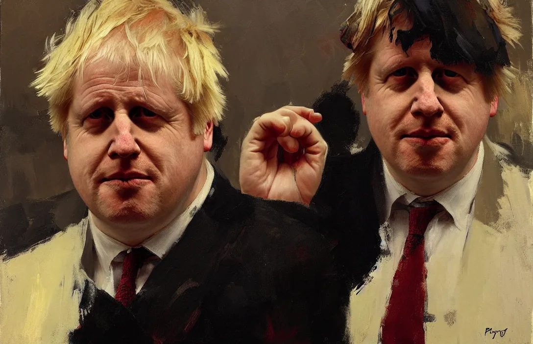 Prompt: portrait of boris johnson!!!!!!!!!!!!!!!!!!!!!!!!!!!, detailed face, detailed painting,, epic lighting, by ilya repin, phil hale and kent williams