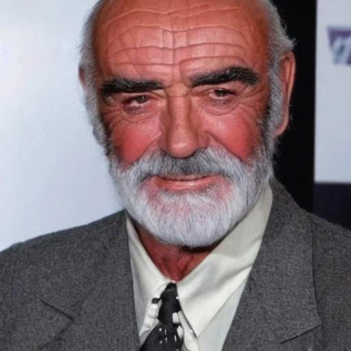 Prompt: a craigslist as photo of sean connery with a zombie face and white eyes looking tired