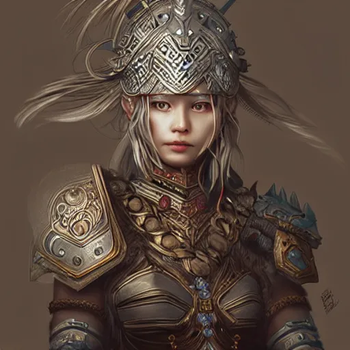 Image similar to beautiful extremely detailed intricate concept art depicting a warrior by wlop. shining jewelry. bcy. net