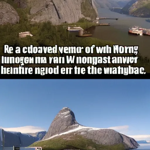 Image similar to a funny meme about norway