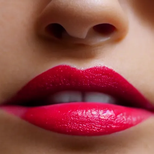 Image similar to a women with cake sprinkles lipstick, trending on Instagram, extreme closeup