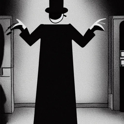 Image similar to A film noir in the style of Dr Caligari featuring Peppa Pig