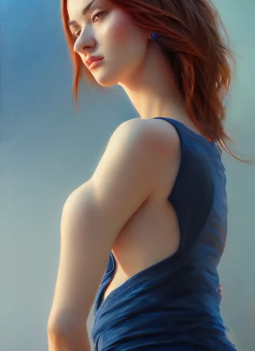 Image similar to photo of a gorgeous young woman in the style of stefan kostic, realistic, sharp focus, 8k high definition, insanely detailed, intricate, elegant, art by stanley lau and artgerm