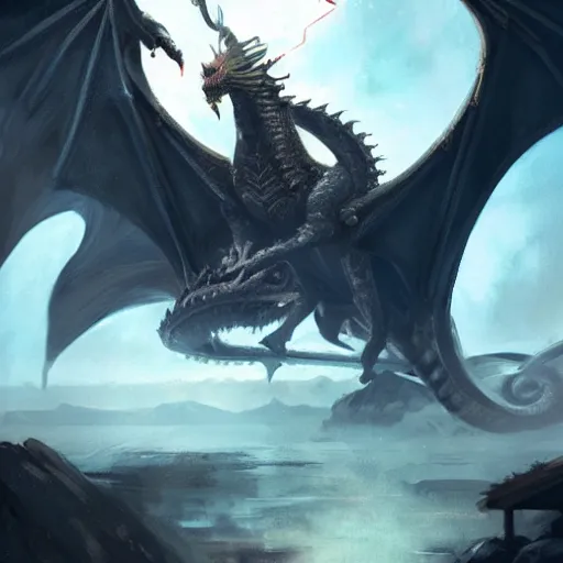 Image similar to Joe Biden riding a dragon, by Greg Rutkowski