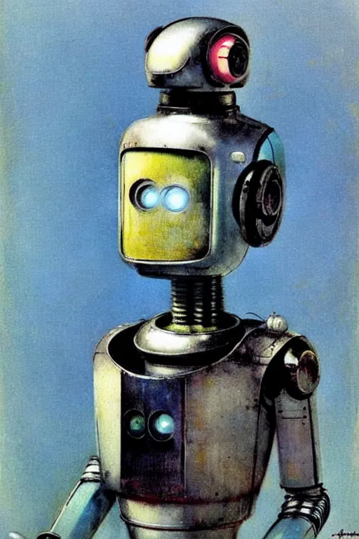 Prompt: ( ( ( ( ( 1 9 5 0 s retro future robot android made of glass. muted colors. ) ) ) ) ) by jean - baptiste monge!!!!!!!!!!!!!!!!!!!!!!!!!!!!!!