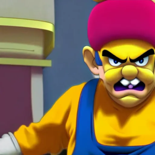 Image similar to Wario, still frame from Dragon Ball Super