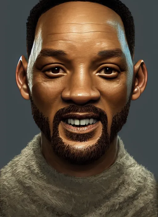 Prompt: portrait of will smith made out of rocks, au naturel, hyper detailed, digital art, trending in artstation, cinematic lighting, studio quality, smooth render, unreal engine 5 rendered, octane rendered, art style by klimt and nixeu and ian sprigger and wlop and krenz cushart