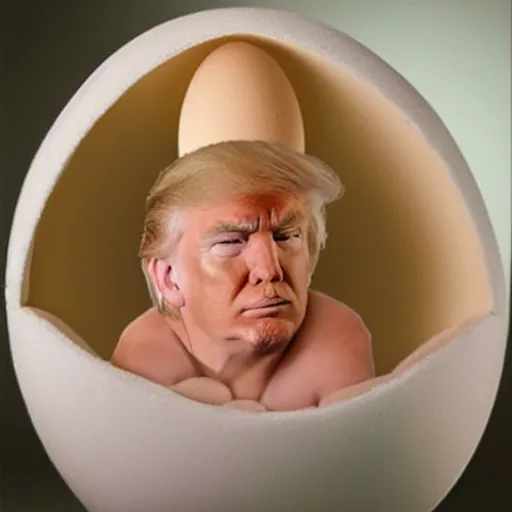 Image similar to Donald Trump in an eggshell photographed by Anne Geddes