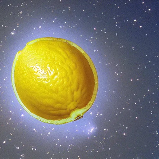 Image similar to cross section lemon as star, photo by hubble