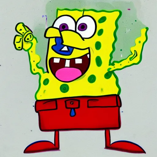 crayola sketch of spongebob squarepants cartoon | Stable Diffusion ...