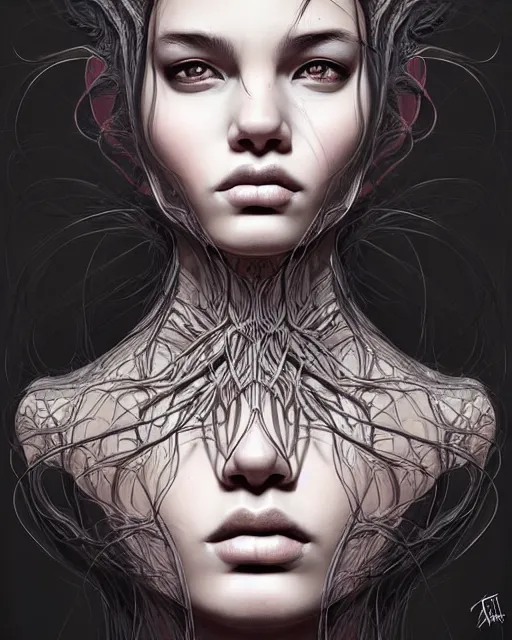 Prompt: digital art, centered portrait with face made with intricate roots, by james jean and by artgerm, by ross tran, ultradetailed, charachter design, concept art, trending on artstation,