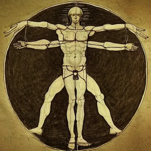 Image similar to Vitruvian Man Drawing by Leonardo da Vinci