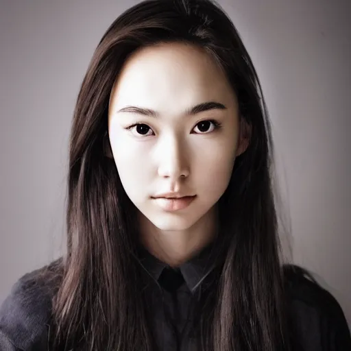 Image similar to a masterpiece portrait photo of a beautiful young woman who looks like a korean gal gadot, symmetrical face