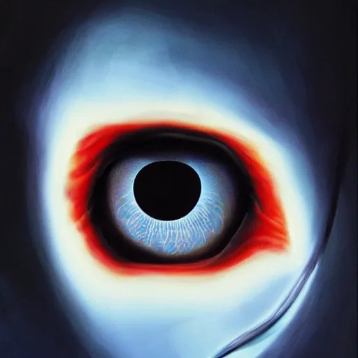 Image similar to andy richter, glowing eyes, by john reuss,