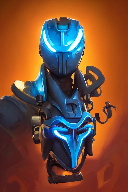 Image similar to epic mask helmet robot ninja portrait stylized as fornite style game design fanart by concept artist gervasio canda, behance hd by jesper ejsing, by rhads, makoto shinkai and lois van baarle, ilya kuvshinov, rossdraws global illumination radiating a glowing aura global illumination ray tracing hdr render in unreal engine 5