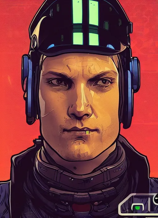 Image similar to cyberpunk traffic cop. portrait by ashley wood and alphonse mucha and laurie greasley and josan gonzalez and james gurney. spliner cell, apex legends, rb 6 s, hl 2, d & d, cyberpunk 2 0 7 7. realistic face. vivid color. dystopian setting.