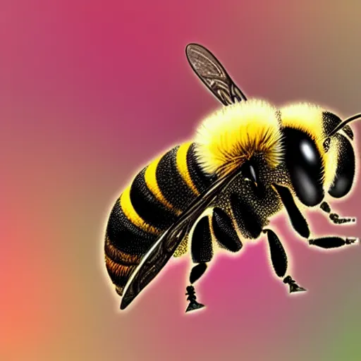 Image similar to a bee and fighter jet hybrid