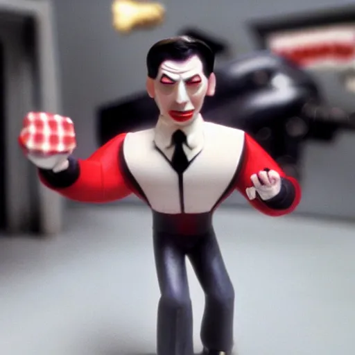 Prompt: Pee Wee Herman as The Punisher ,photography, action shot