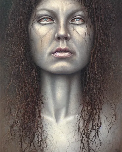 Image similar to Her eyes wide by Ed Binkley, oil on canvas