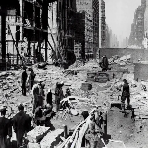 Prompt: New York City being rebuilt as Mesopotamian architecture, 1932