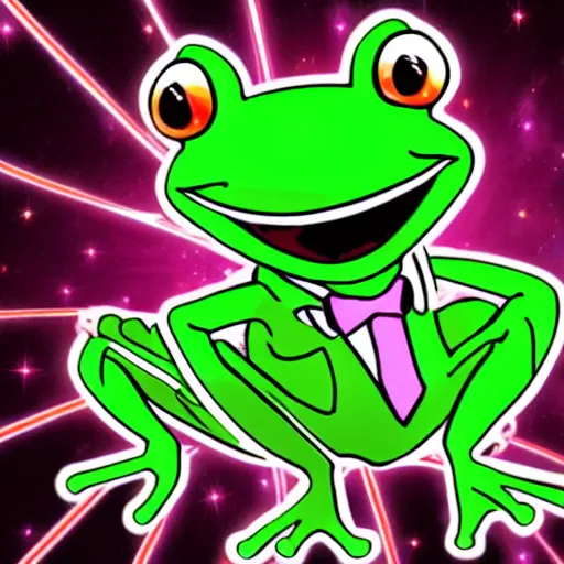 Prompt: yoshikage kira as a frog reverting time, 8 k, trippy, cosmic, time, stand