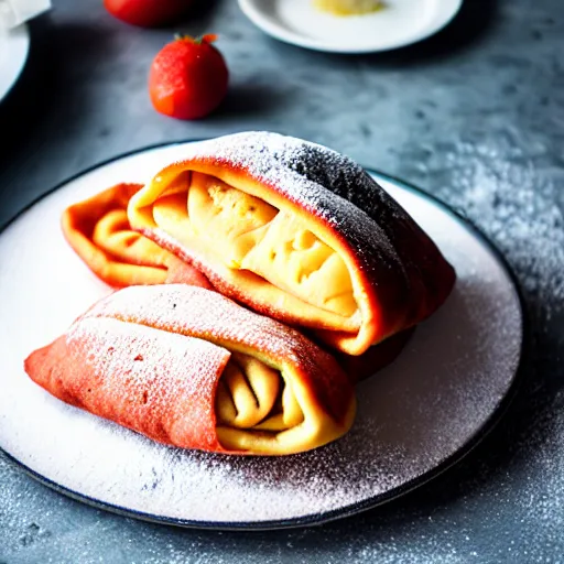 Image similar to a cake made of panzerotti, food photography