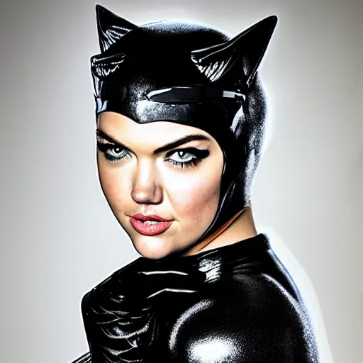 Prompt: A portrait of Kate Upton as Catwoman