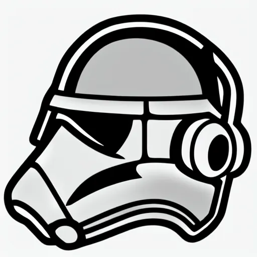 Image similar to svg sticker of a Pop-Wonder Storm-Trooper-Mandolorian-Helmet-Head-Hero-Villain at a rave, spinning records, giant headphones rocking out, wearing headphones, huge speakers, dancing, rave, DJ, spinning records, digital art, amazing composition, rule-of-thirds, award-winning, trending on artstation, featured on deviantart