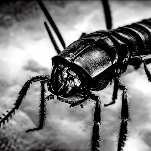 Prompt: a photo of a scary machine insect