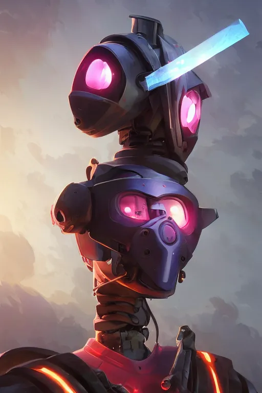 Image similar to epic mask helmet robot ninja portrait stylized as fornite style game design fanart by concept artist gervasio canda, behance hd by jesper ejsing, by rhads, makoto shinkai and lois van baarle, ilya kuvshinov, rossdraws global illumination radiating a glowing aura global illumination ray tracing hdr render in unreal engine 5