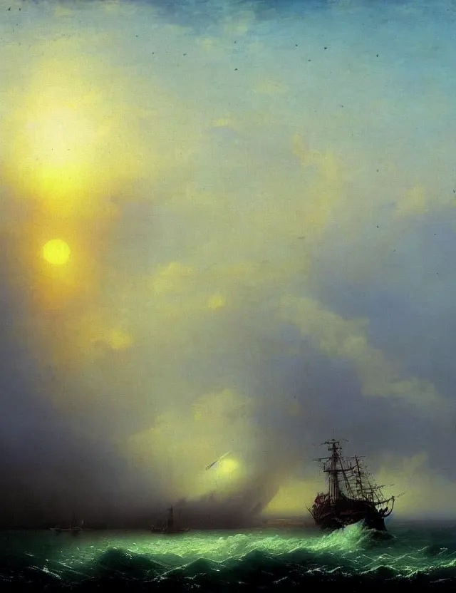 Image similar to post apocalypic city and sea dramatic art station aivazovsky