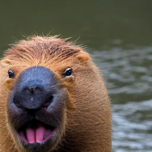 Image similar to capybara with headcrab on its head