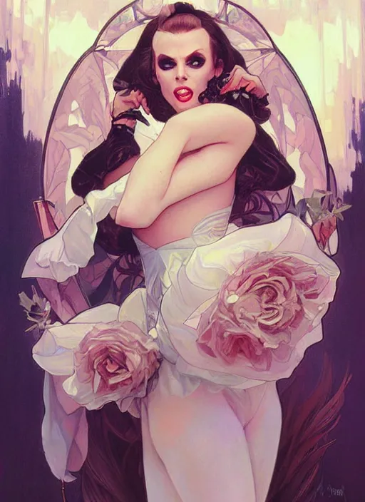 Image similar to katya, drag queen, painting by artgerm and greg rutkowski and alphonse mucha