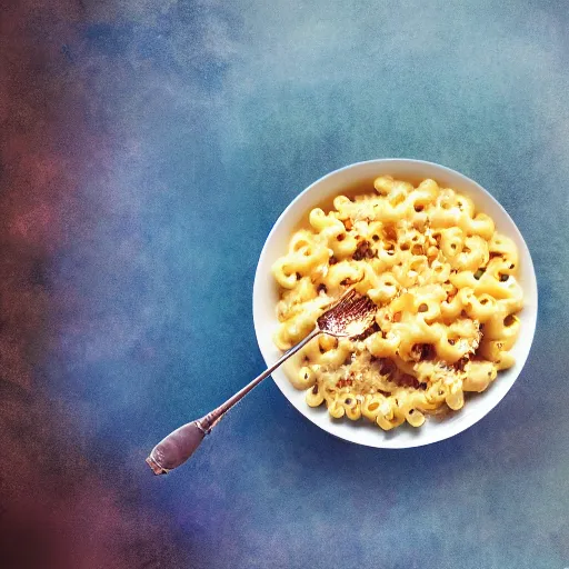 Prompt: A beautiful digital art. Think of it as a parallel universe. But maybe it’s the real one, and we’re in a dream. mac and cheese by Titian Sigma 85mm f/1.4, haunting
