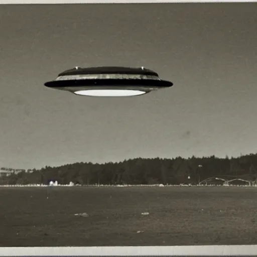 Image similar to vintage photo of a UFO hovering above eureka california