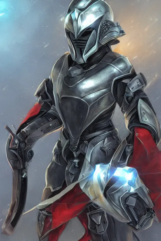 Image similar to helmet armor guardian destiny in witch queen illumination ray tracing hdr fanart arstation by sung choi robot ninja mask and eric pfeiffer and gabriel garza and casper konefal