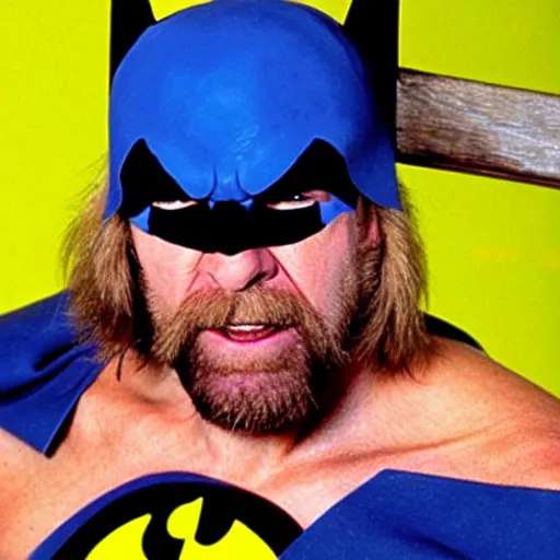 Image similar to hacksaw jim duggan as batman.