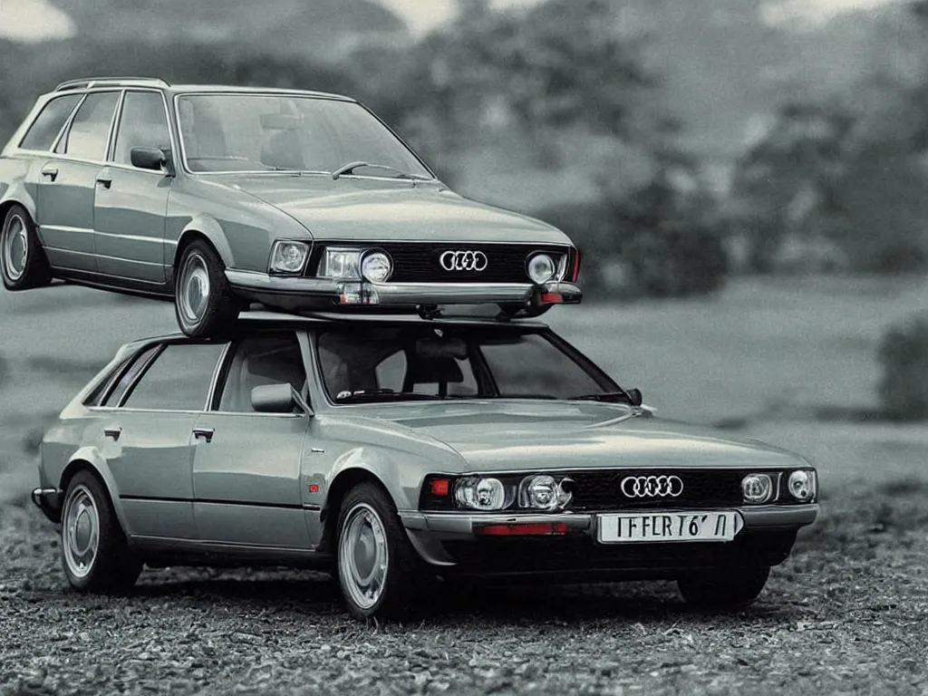 Image similar to “An Audi RS6 Avant if it were made in the 1970s brochure photo, 8k, ultra realistic”