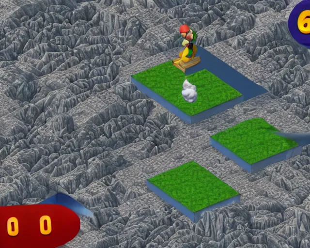 Prompt: jesus christ the redeemer super mario 6 4 level, screenshot from super mario 6 4