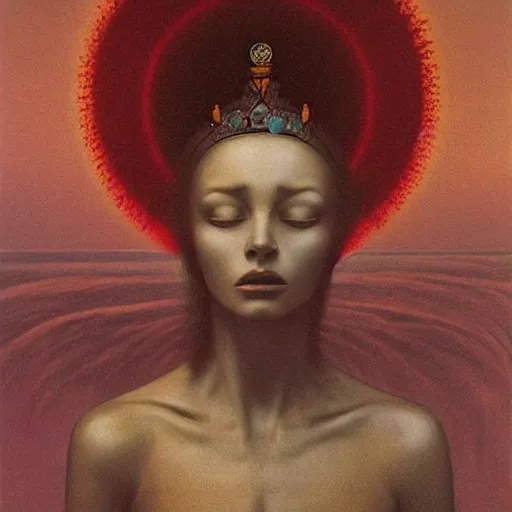 Prompt: queen of jupiter by zdzisław beksinski