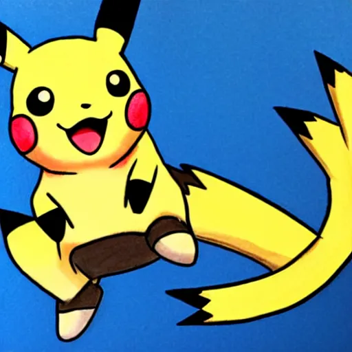 Image similar to how to draw pikachu step by step instructions, pencil sketch